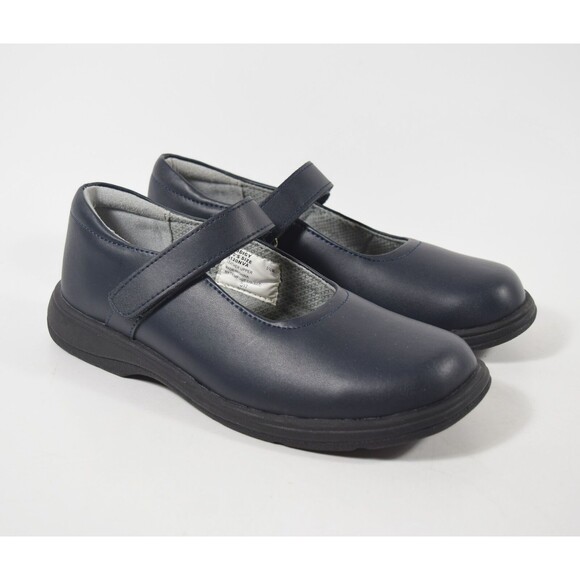 Women's School Issue Prodigy Navy Leather Mary Jane Uniform Shoes Sz 5.5W - Picture 1 of 6